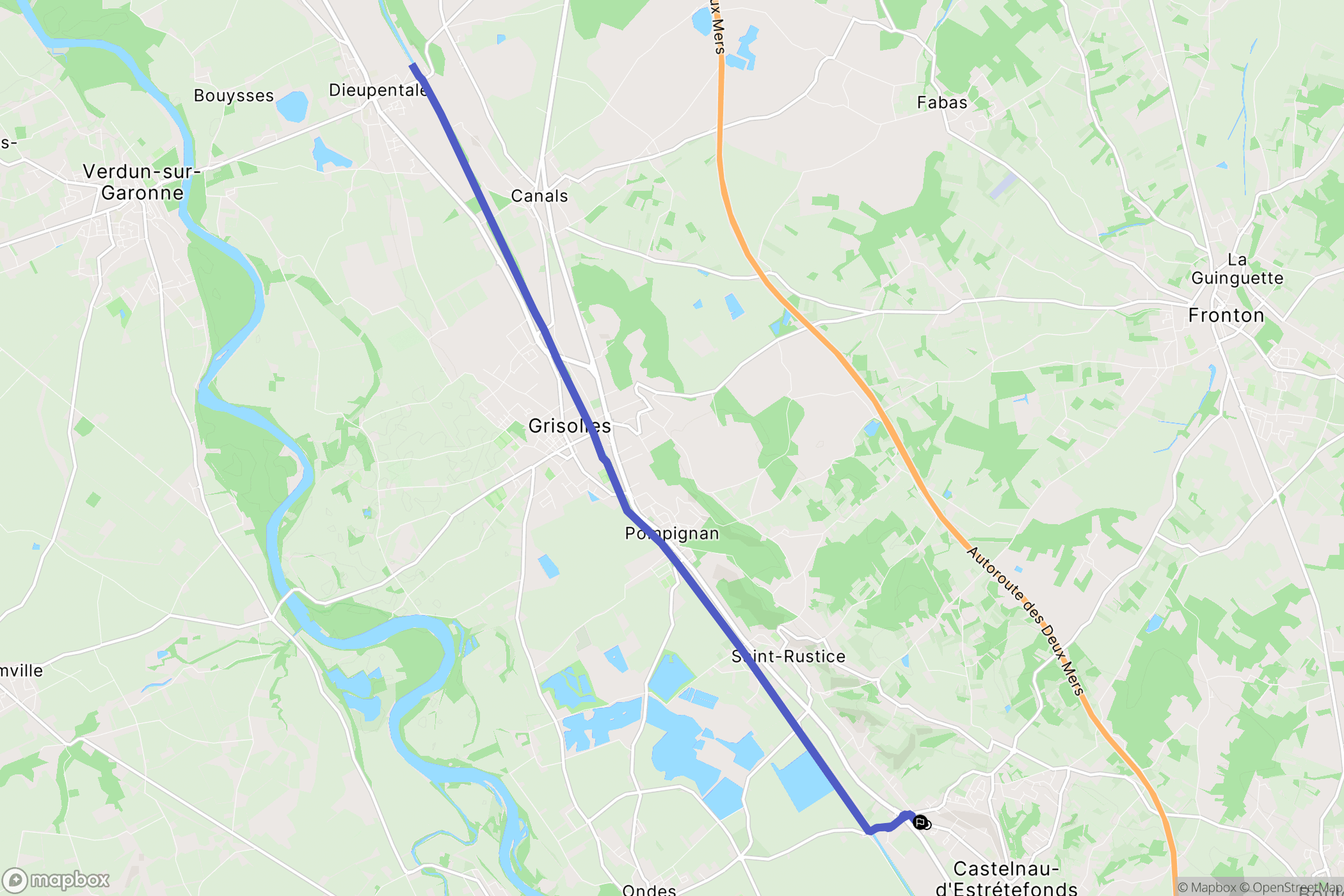 Castelnau-d'Estrétefonds : carte du parcours de randonnée - France