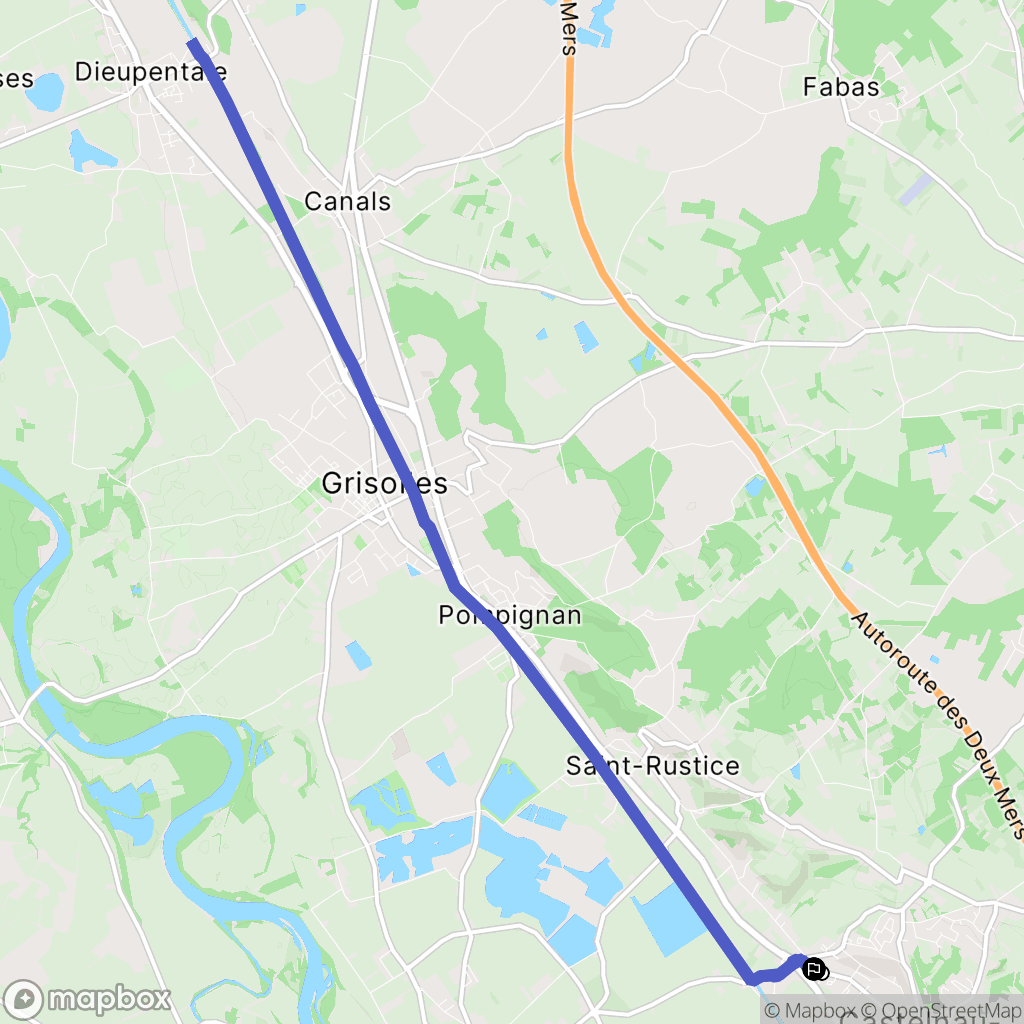 Castelnau-d'Estrétefonds : carte du parcours de randonnée - France