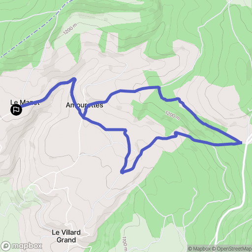 Julianges : carte du parcours de randonnée - France