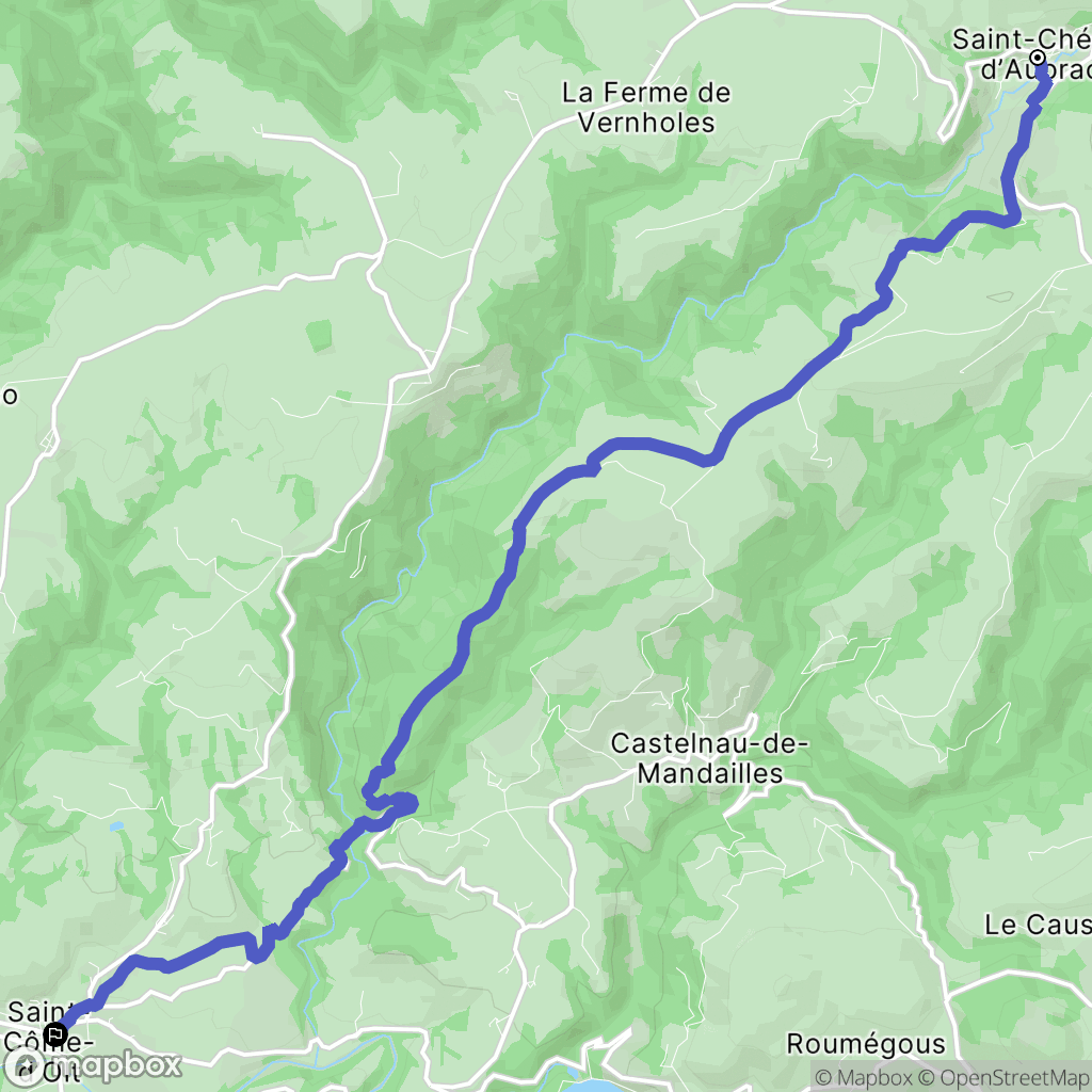 Saint-Chély-d'Aubrac : carte du parcours de randonnée - France