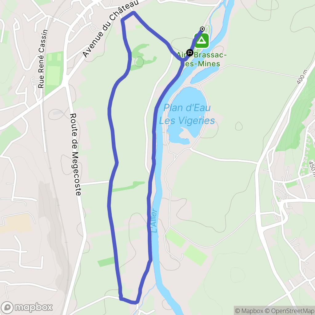 Brassac-les-Mines : carte du parcours de randonnée - France