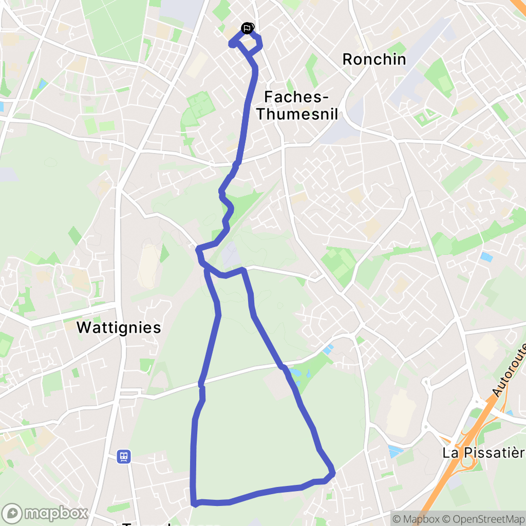 Faches-Thumesnil : carte du parcours de randonnée - France