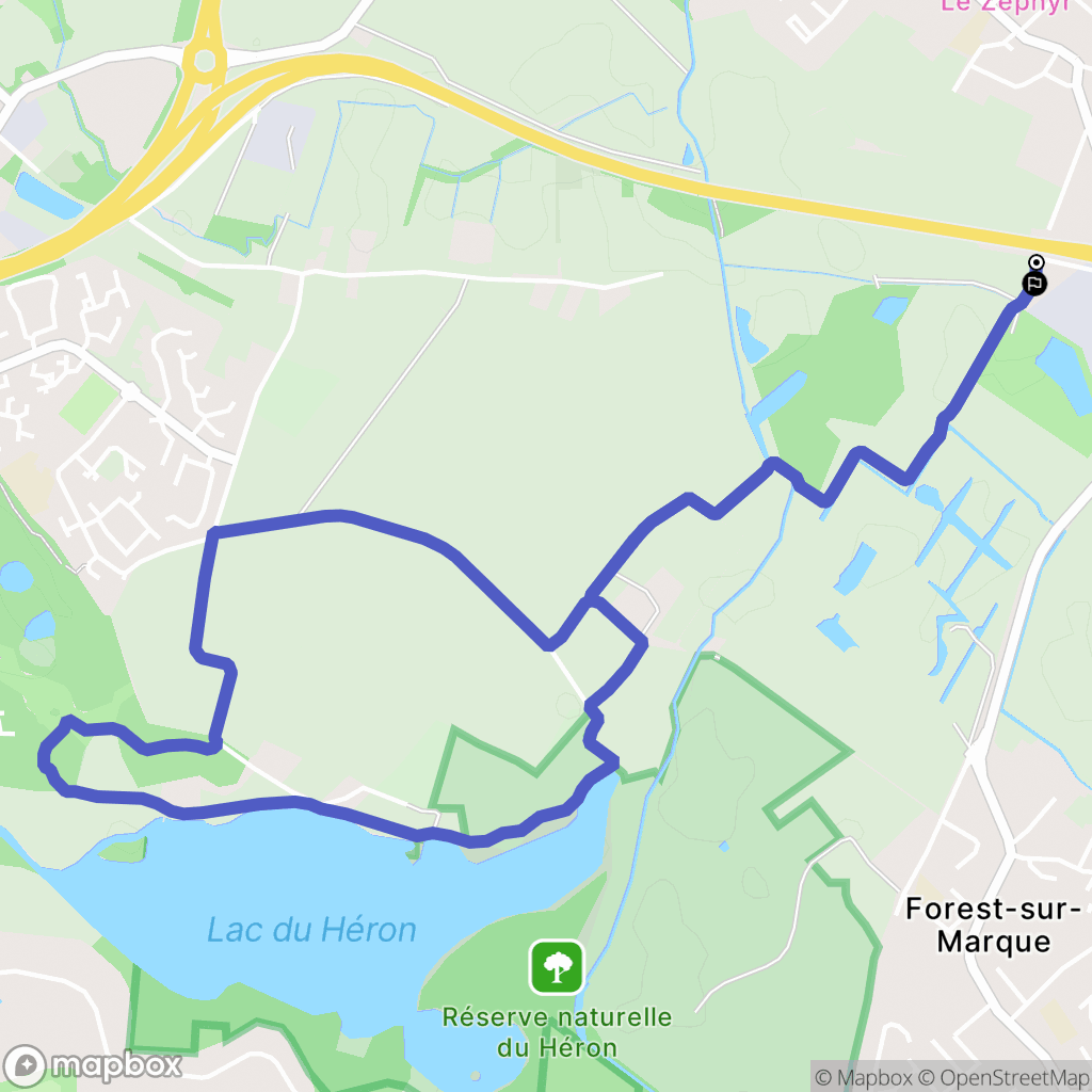 Hem : carte du parcours de randonnée - France