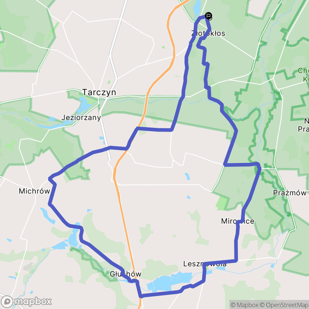 Złotokłos: mapa trasy - Poland