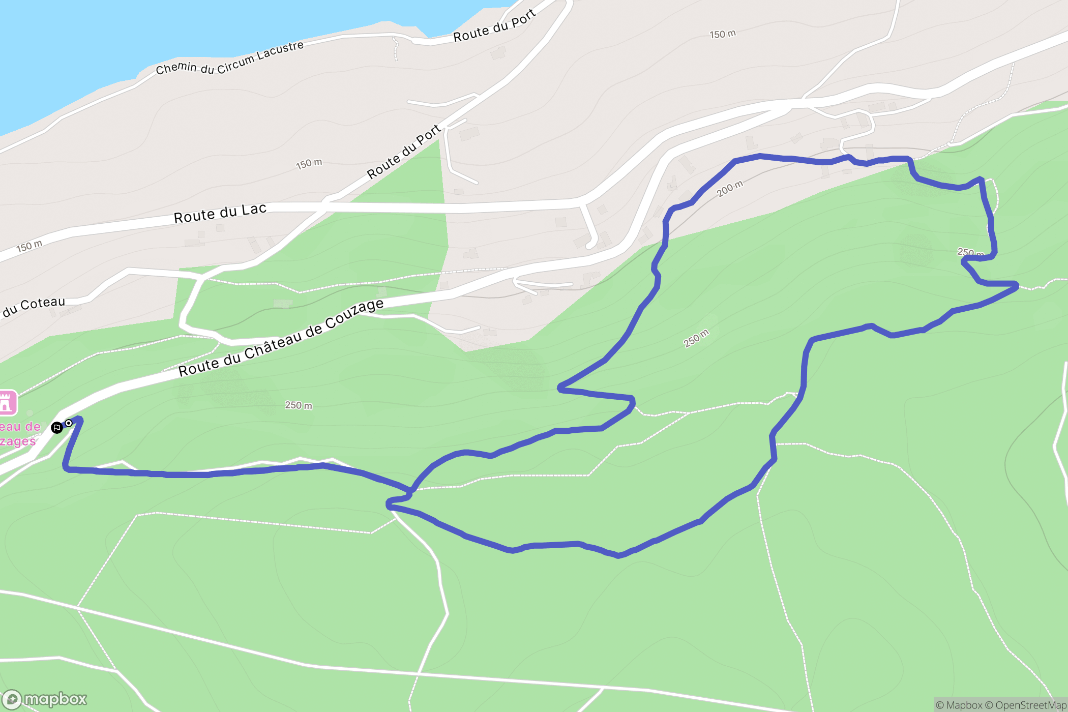 Chasteaux : carte du parcours de randonnée - France