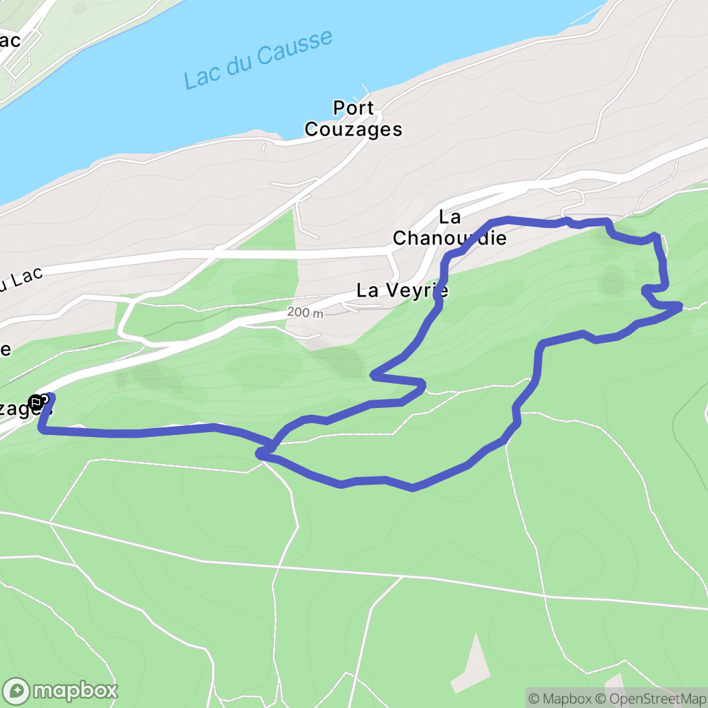 Chasteaux : carte du parcours de randonnée - France