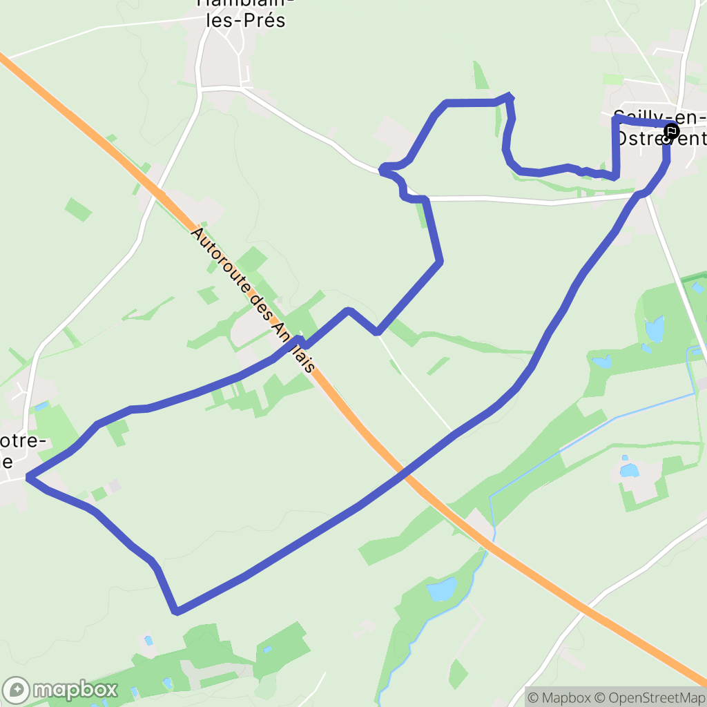 Sailly-en-Ostrevent : carte du parcours de randonnée - France