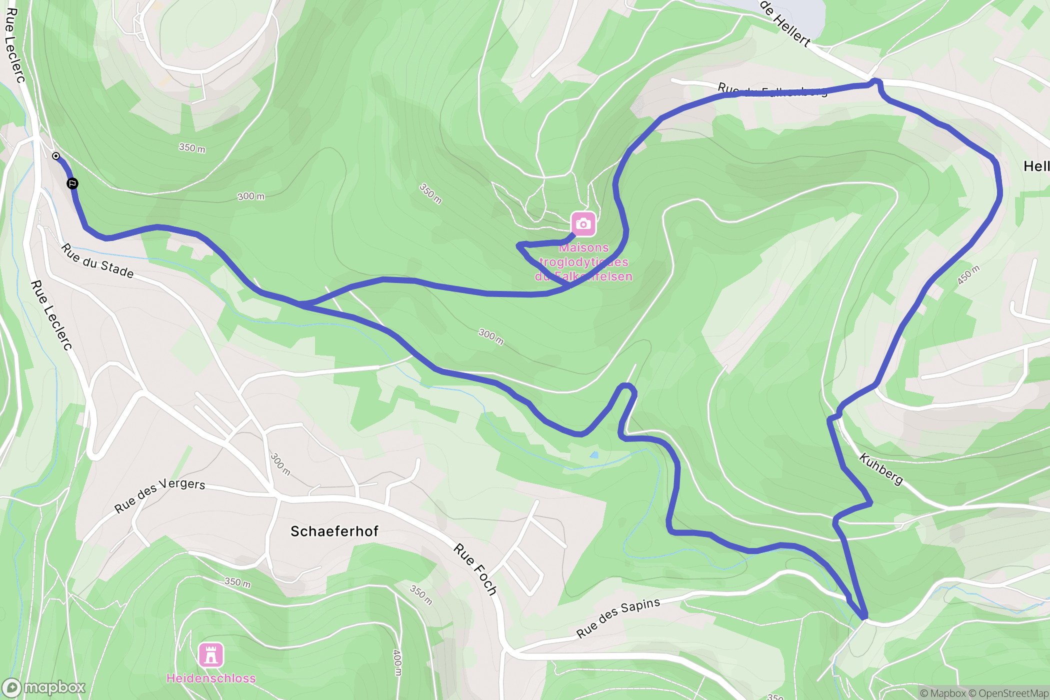Dabo : carte du parcours de randonnée - France
