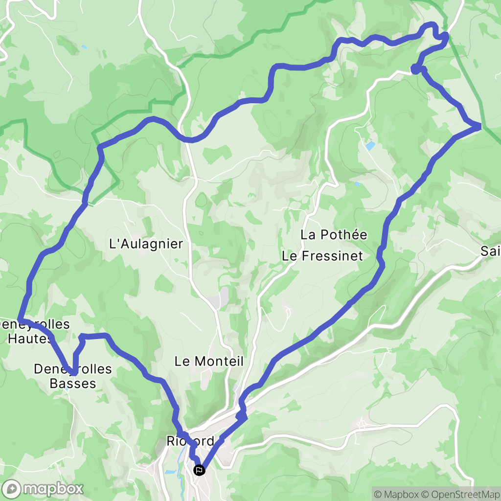 Riotord : carte du parcours de randonnée - France