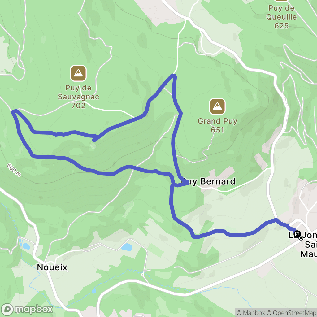 La Jonchère-Saint-Maurice : carte du parcours de randonnée - France