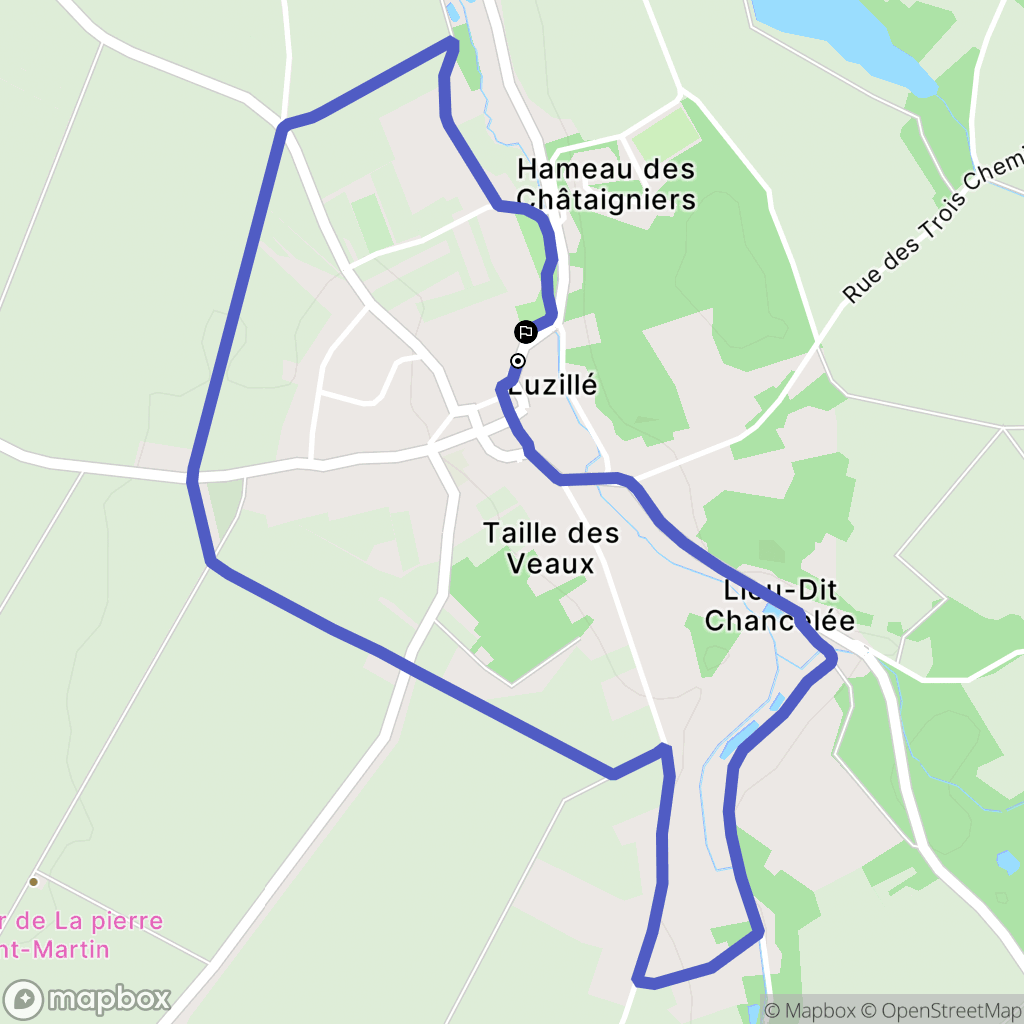 Luzillé : carte du parcours de randonnée - France