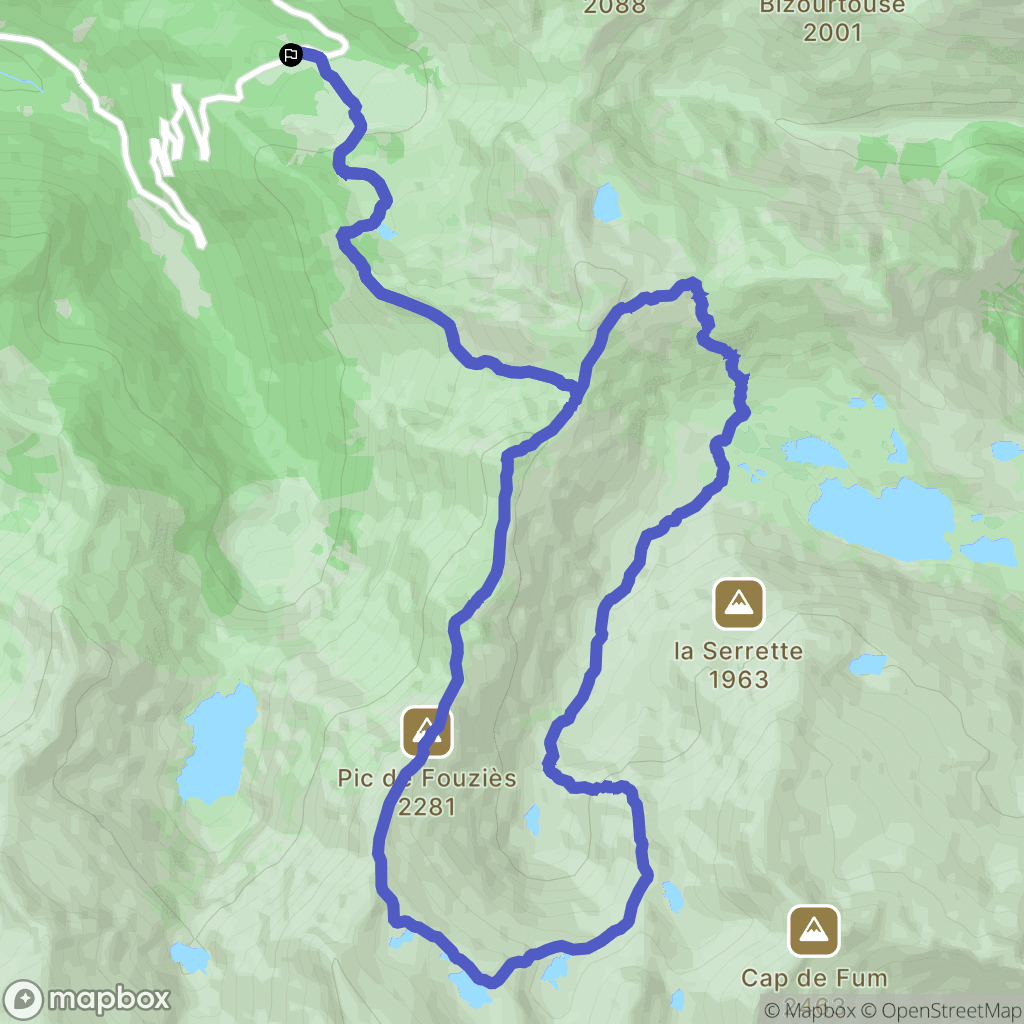 Aulus-les-Bains : carte du parcours de randonnée - France