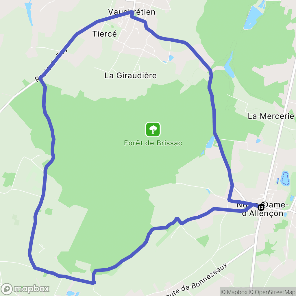Terranjou : carte du parcours de randonnée - France