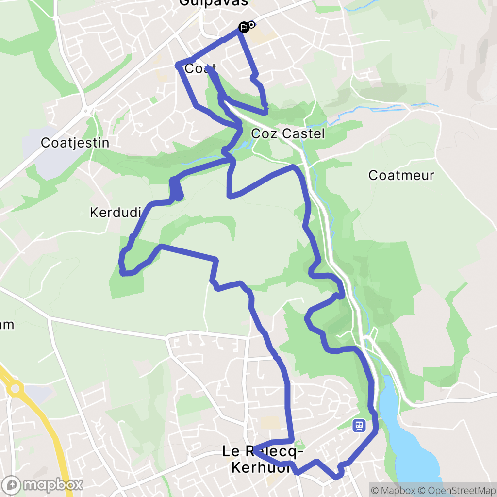 Guipavas : carte du parcours de randonnée - France