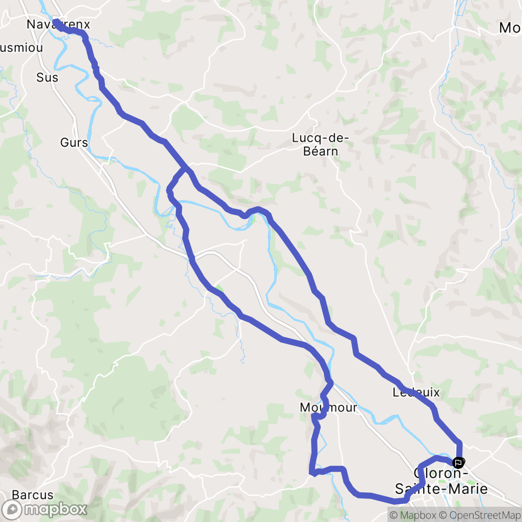 Oloron-Sainte-Marie : carte du parcours de randonnée - France