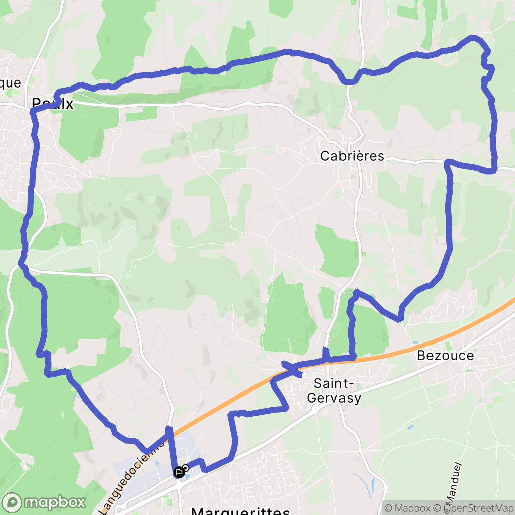 Marguerittes : carte du parcours de randonnée - France