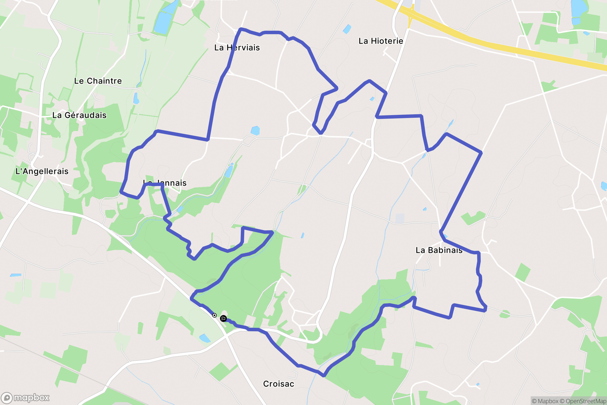Malville : carte du parcours de randonnée - France