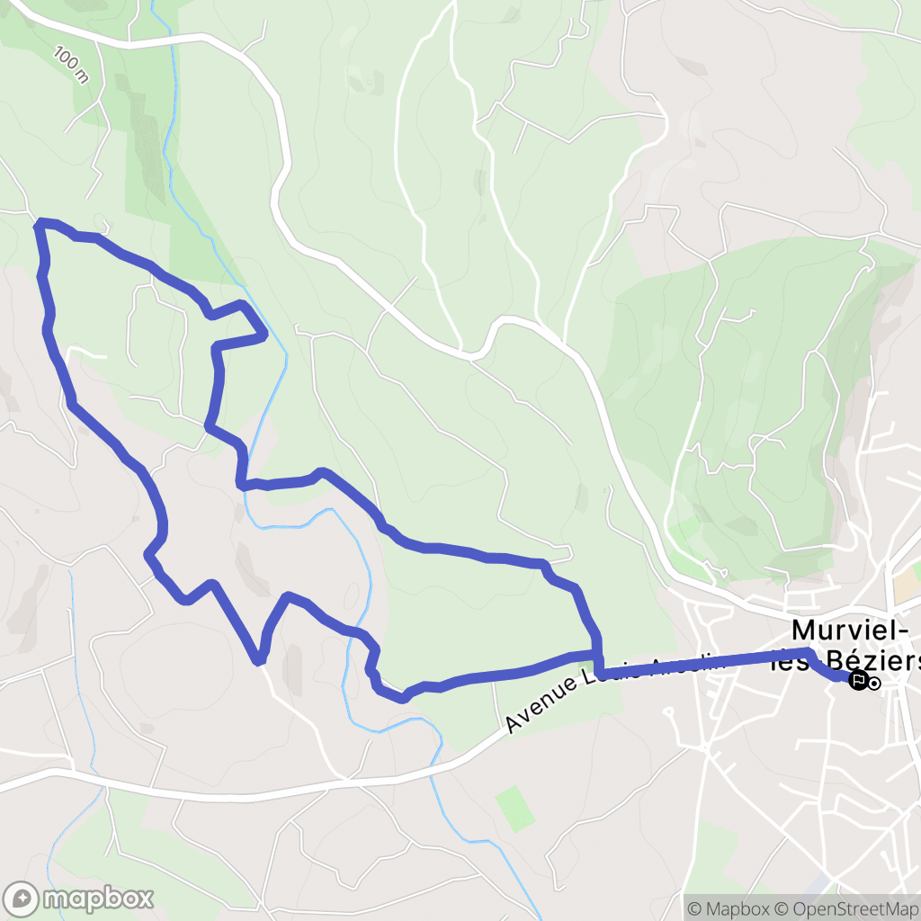 Murviel-lès-Béziers : carte du parcours de randonnée - France