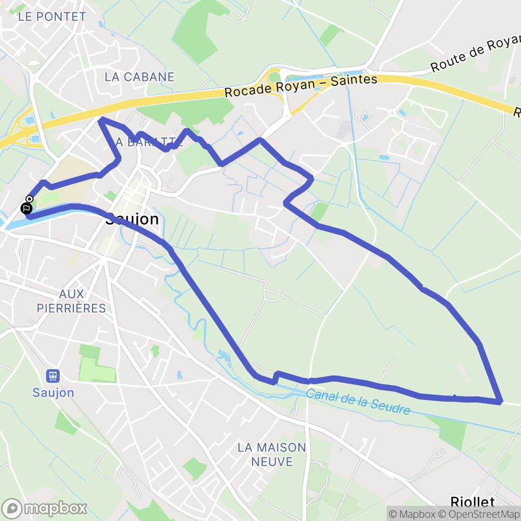 Saujon : carte du parcours de randonnée - France