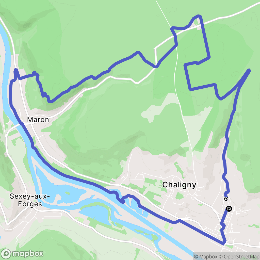 Chaligny : carte du parcours de randonnée - France