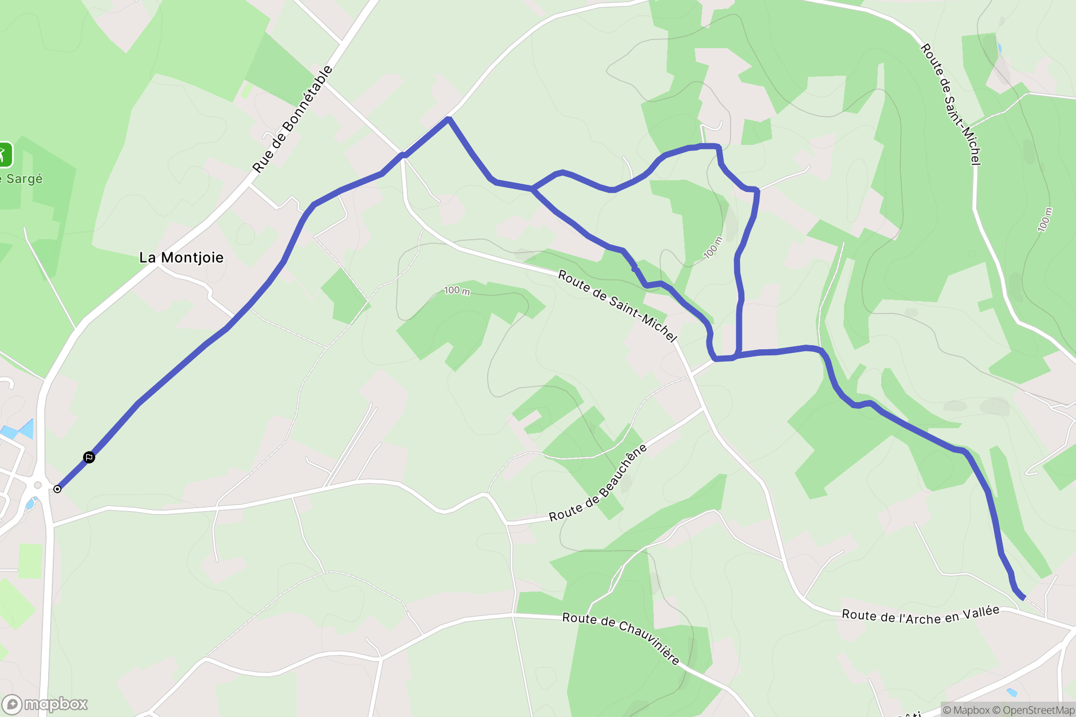 Sargé-lès-le-Mans : carte du parcours de randonnée - France