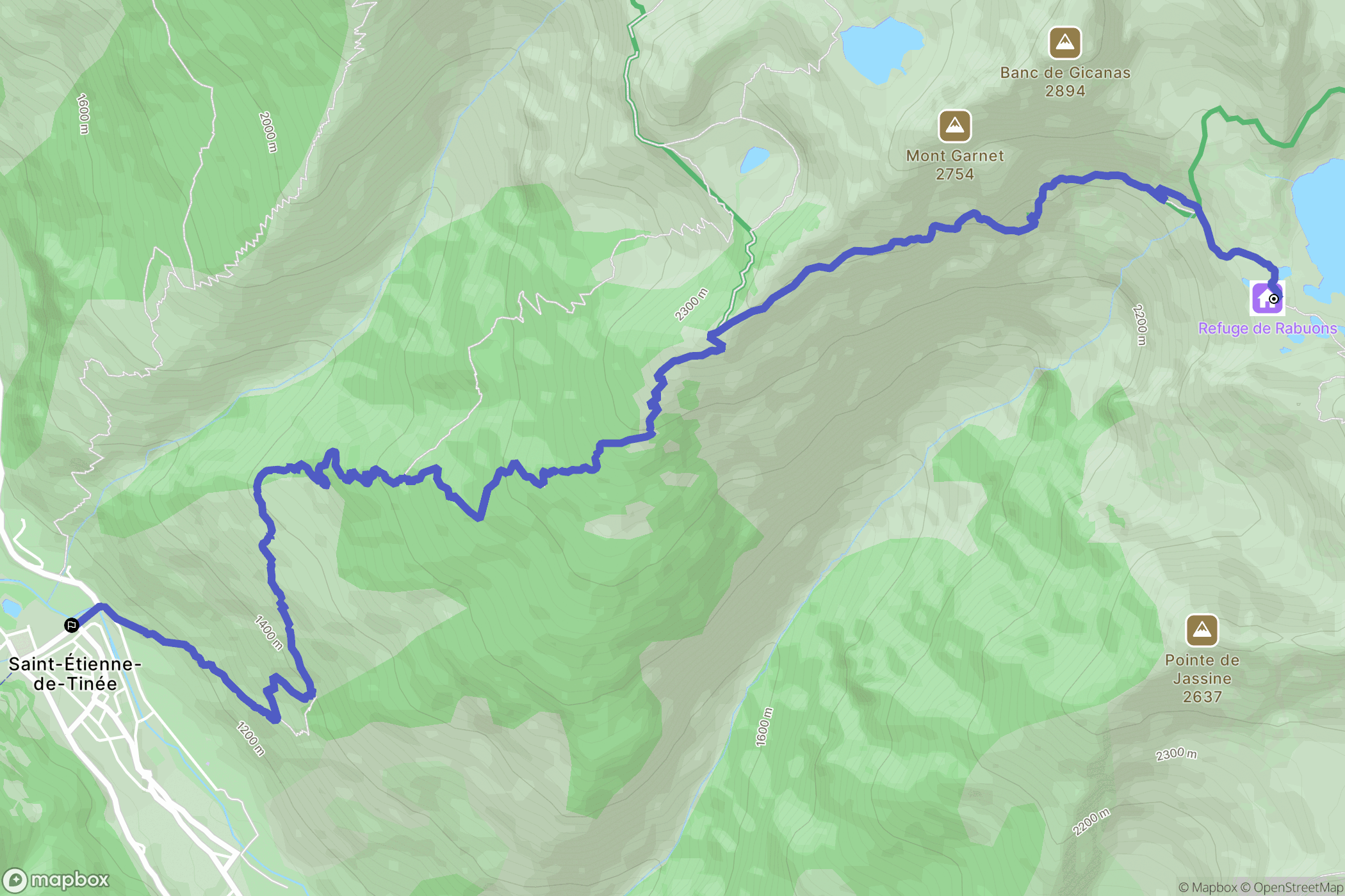 Saint-Étienne-de-Tinée : carte du parcours de randonnée - France