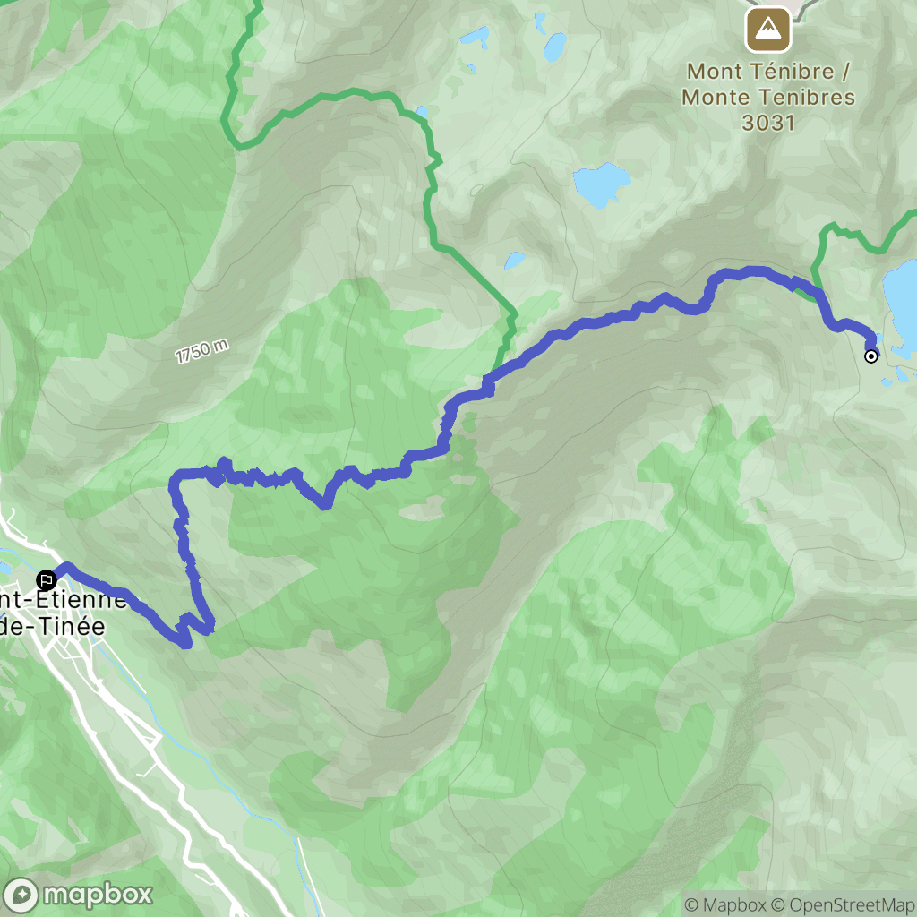 Saint-Étienne-de-Tinée : carte du parcours de randonnée - France