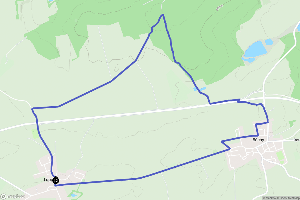 Luppy : carte du parcours de randonnée - France