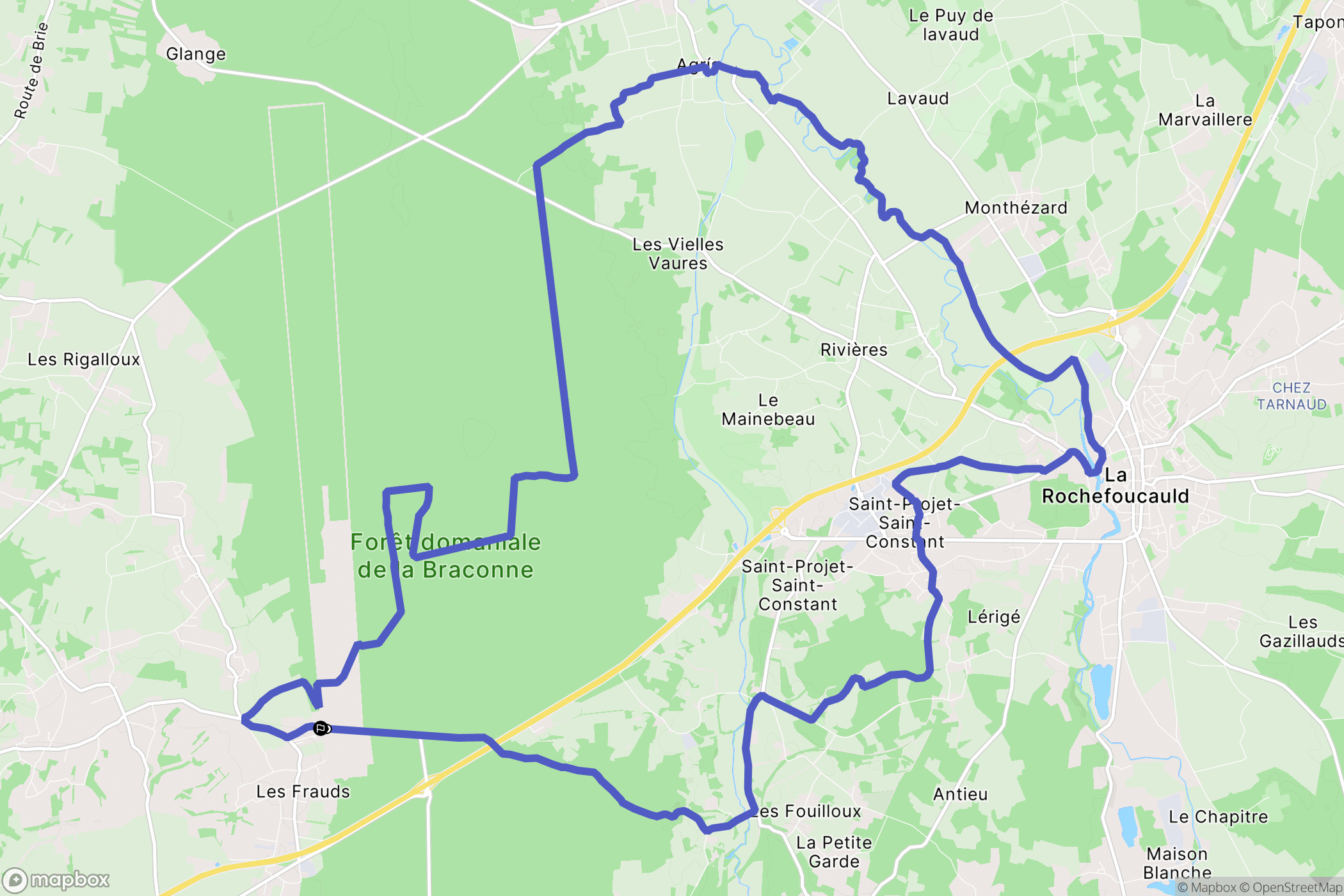 Brie : carte du parcours de randonnée - France
