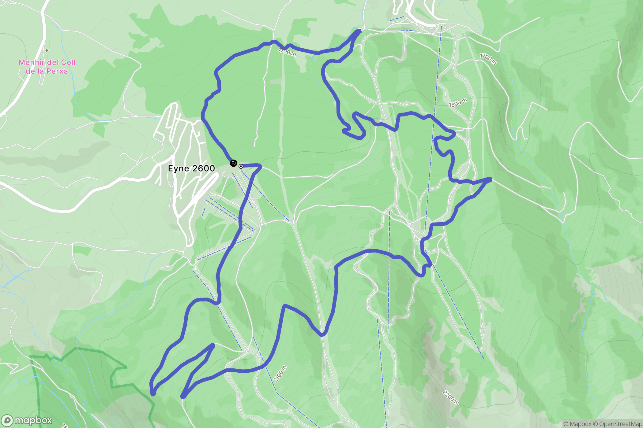Eyne : carte du parcours de randonnée - France