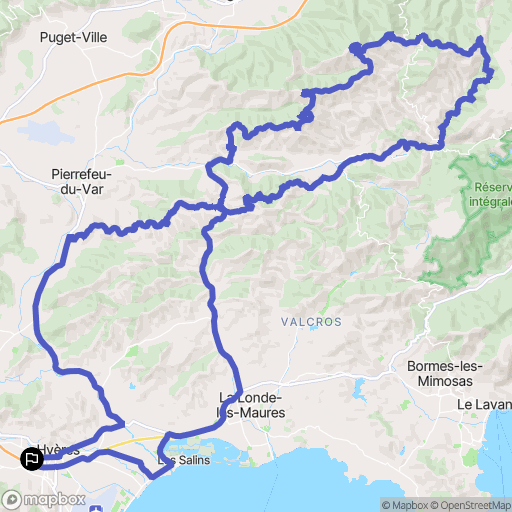 Hyères : carte du parcours de randonnée - France