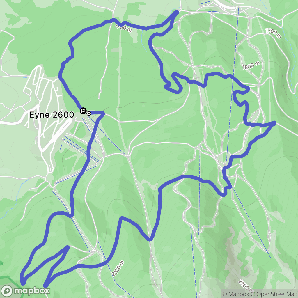Eyne : carte du parcours de randonnée - France