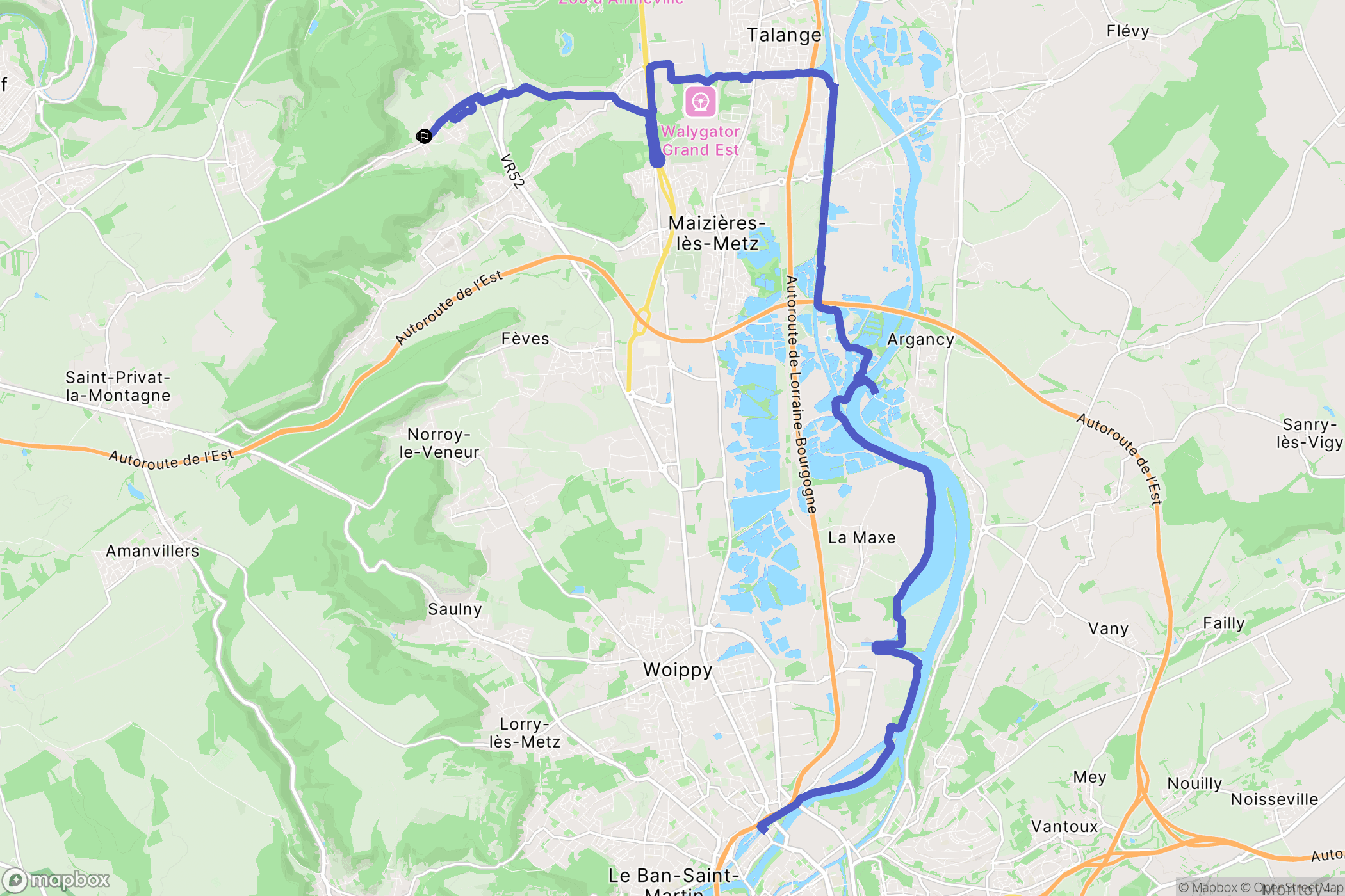 Pierrevillers : carte du parcours de randonnée - France
