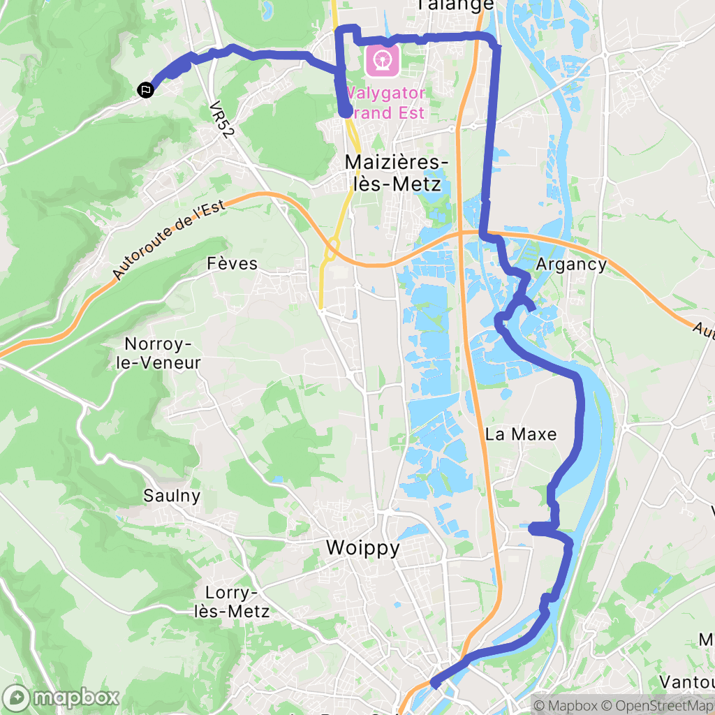 Pierrevillers : carte du parcours de randonnée - France