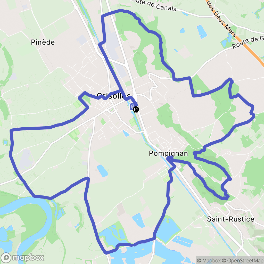 Grisolles : carte du parcours de randonnée - France