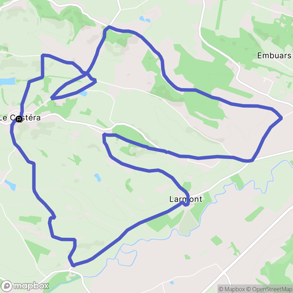 Le Castera : carte du parcours de randonnée - France