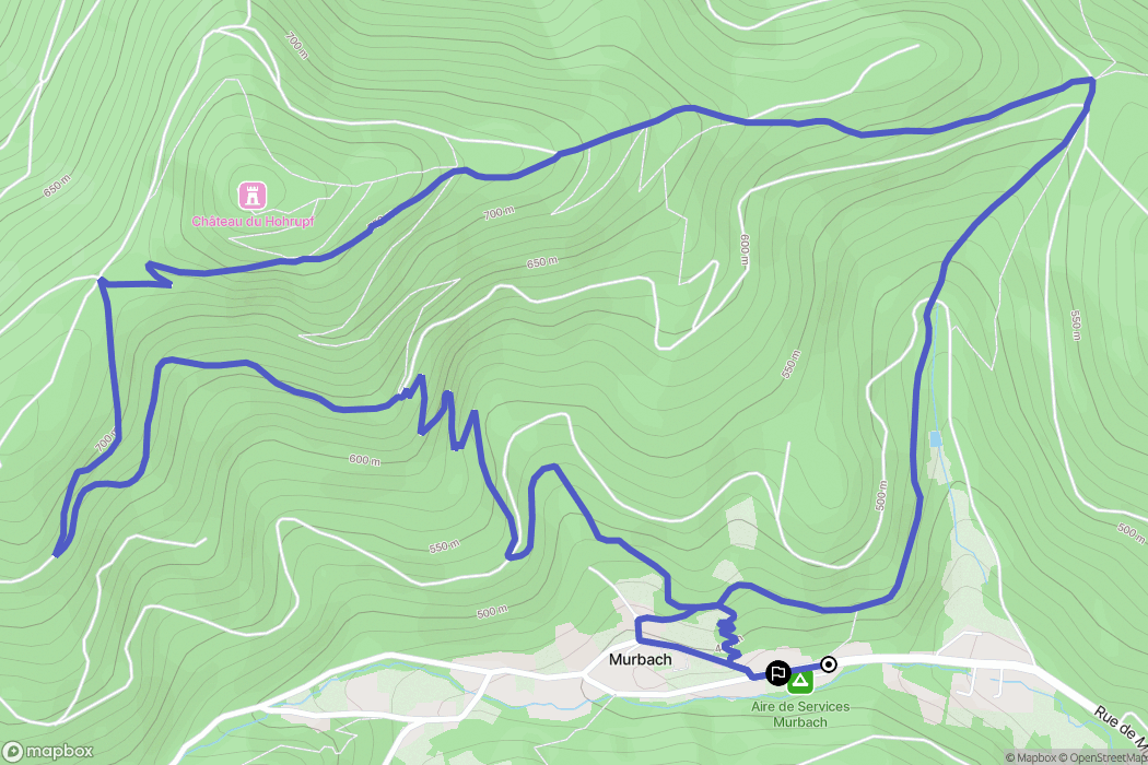 Murbach : carte du parcours de randonnée - France