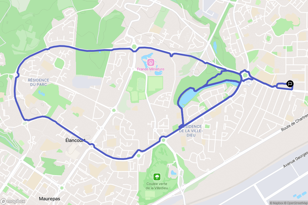 Trappes : carte du parcours de randonnée - France