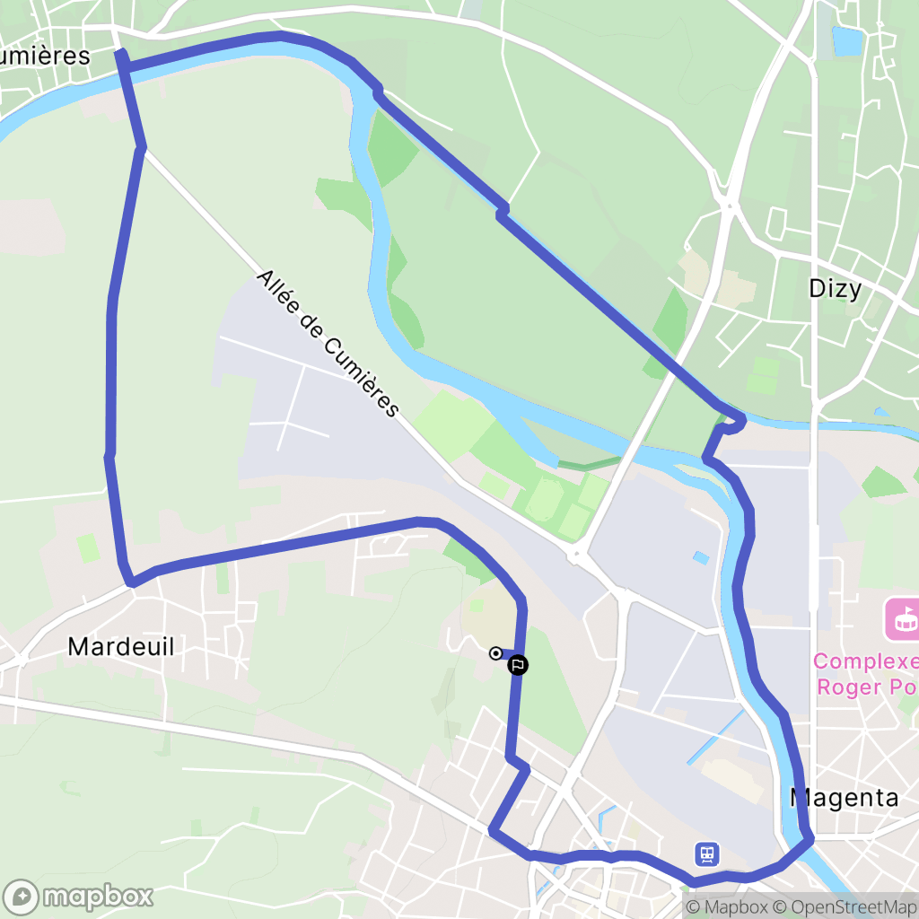 Épernay : carte du parcours de randonnée - France
