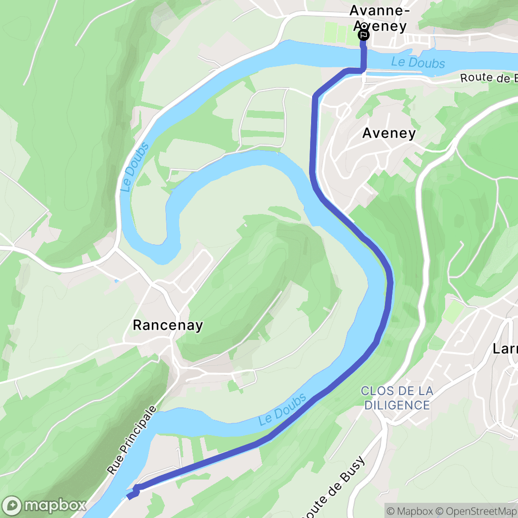 Avanne-Aveney : carte du parcours de randonnée - France