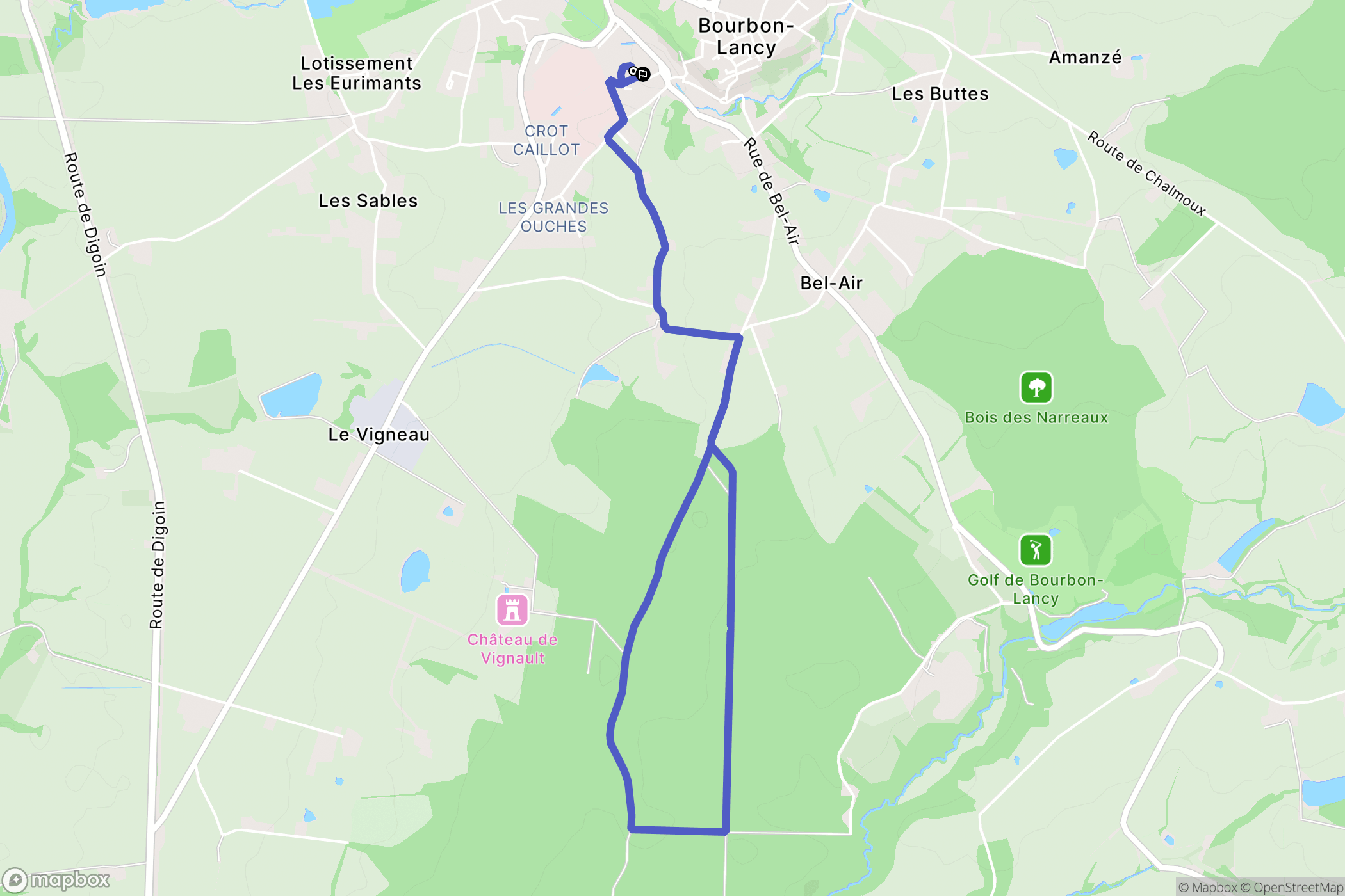 Bourbon-Lancy : carte du parcours de randonnée - France