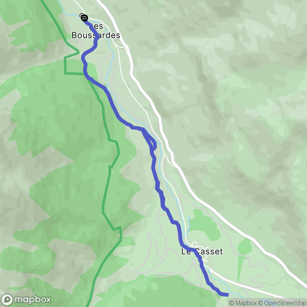 Le Monêtier-les-Bains : carte du parcours de randonnée - France