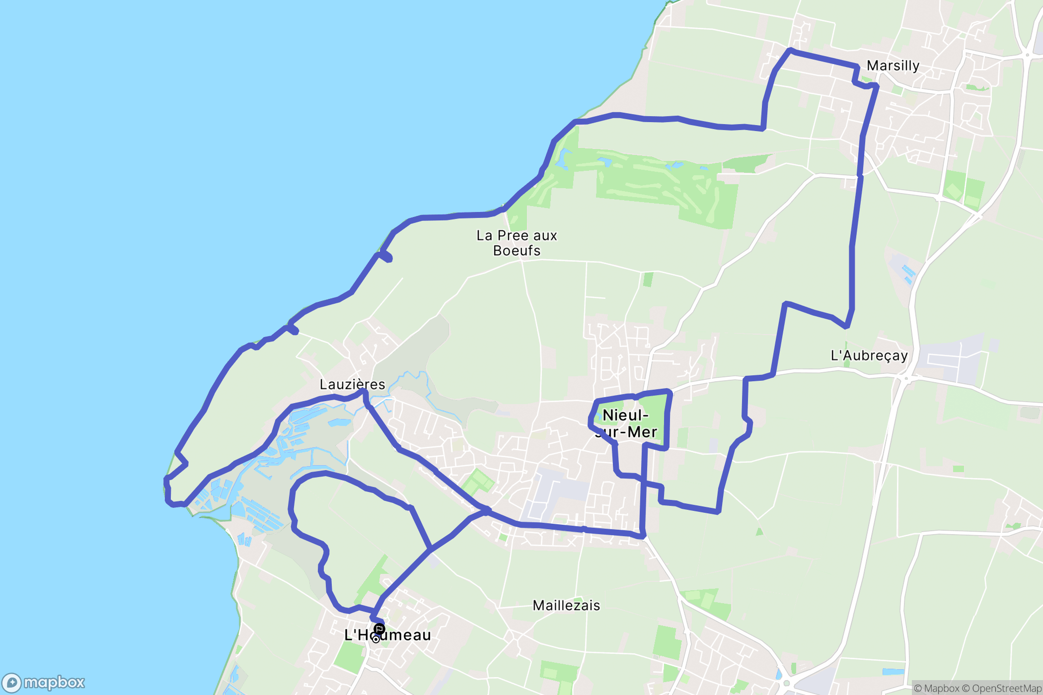 L'Houmeau : carte du parcours de randonnée - France