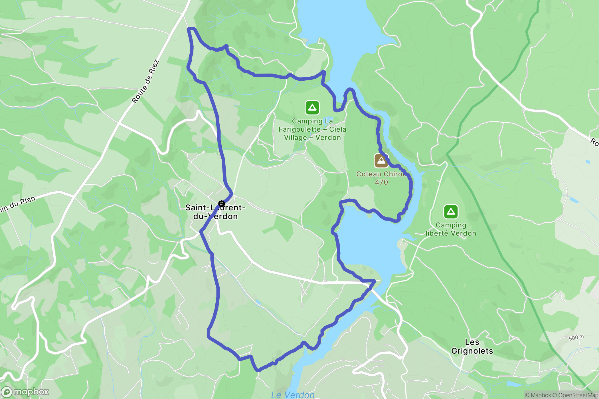 Saint-Laurent-du-Verdon : carte du parcours de randonnée - France