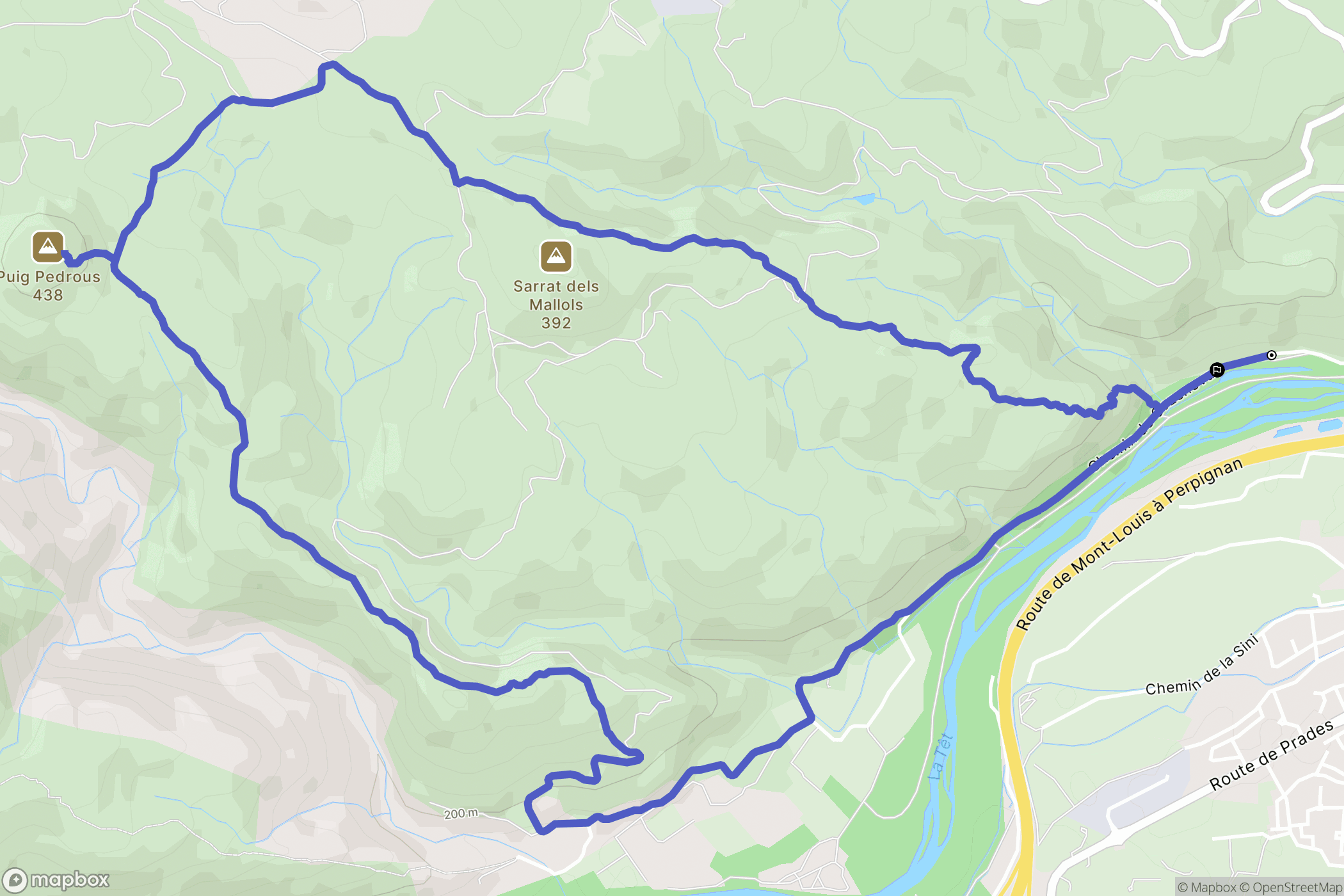 Ille-sur-Têt : carte du parcours de randonnée - France
