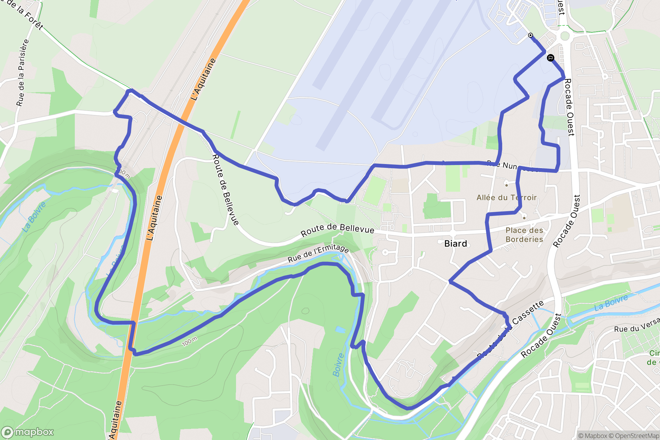 Biard : carte du parcours de randonnée - France