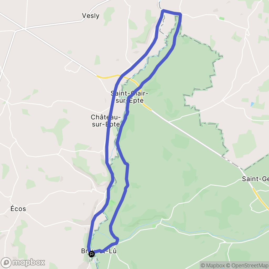 Bray-et-Lû : carte du parcours de randonnée - France