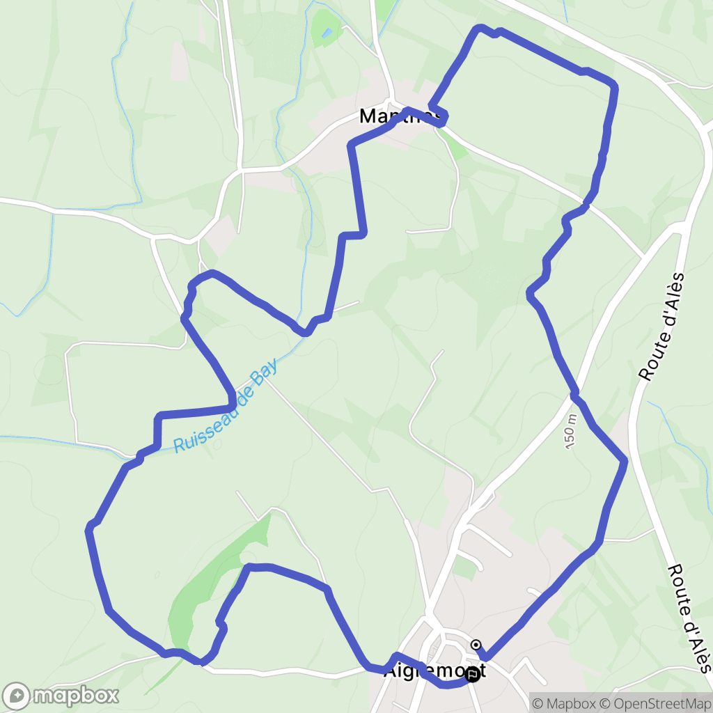 Aigremont : carte du parcours de randonnée - France