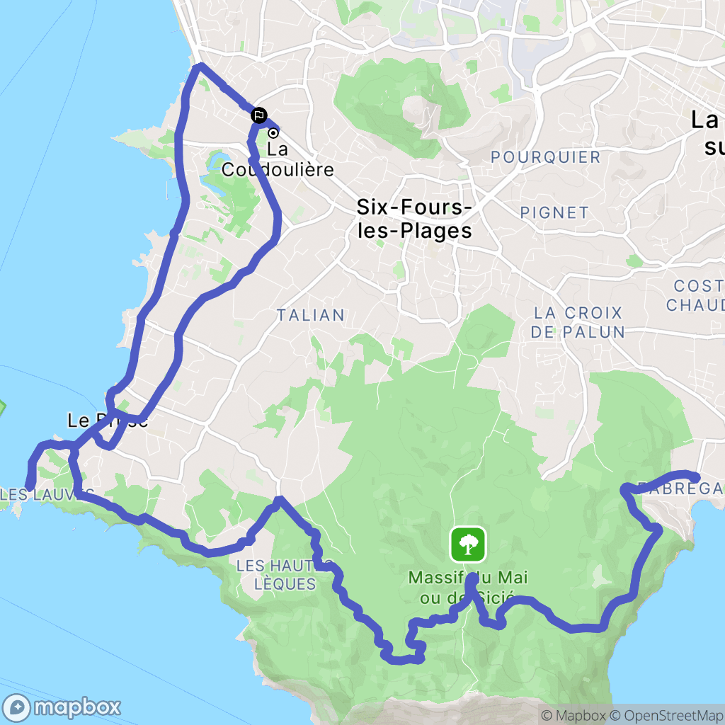 Six-Fours-les-Plages : carte du parcours de randonnée - France