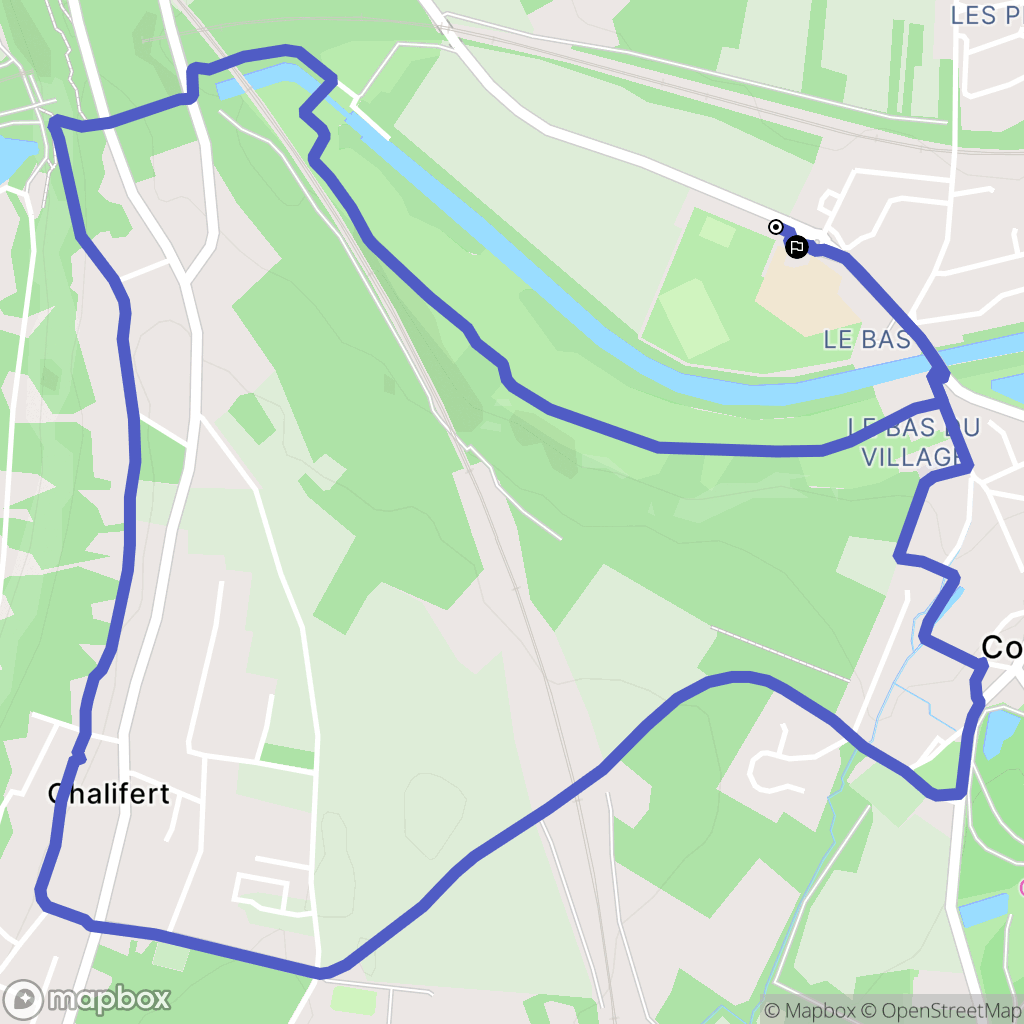 Coupvray : carte du parcours de randonnée - France